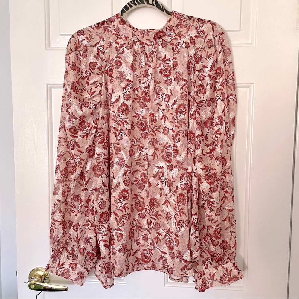 Pretty silky print blouse